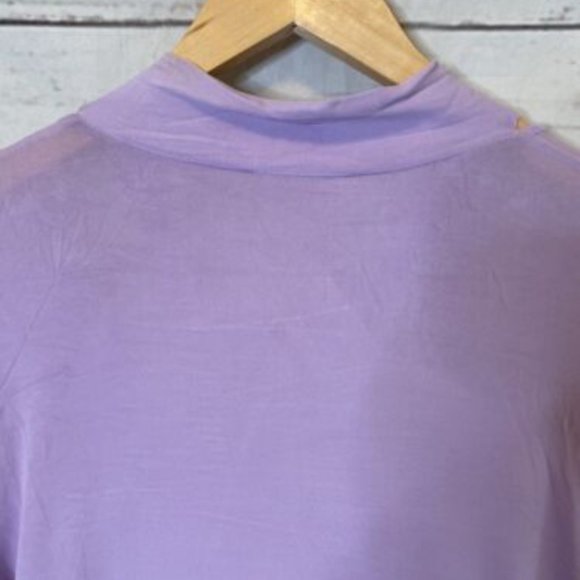 Escada Jersey Top Tie Neck Size Med 40 Msrp $425 Lavender - Picture 6 of 8